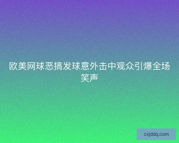 欧美网球恶搞发球意外击中观众引爆全场笑声